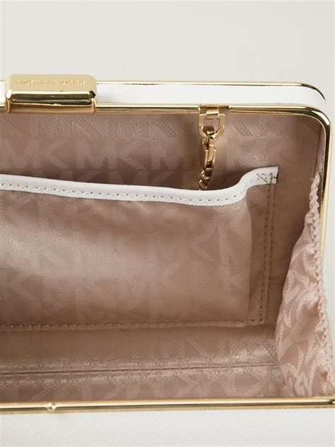 michael kors white clutch|michael kors evening clutch handbags.